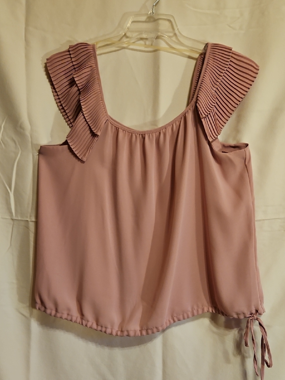 a.n.a Dusty Rose Pleated Strap Tank with Side Tie